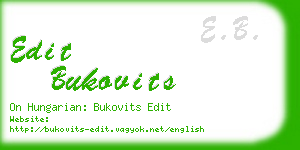 edit bukovits business card